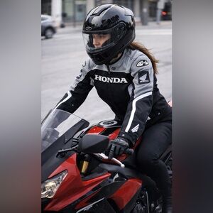 Women’s Honda Black and Gray street bike Motorcycle Jacket